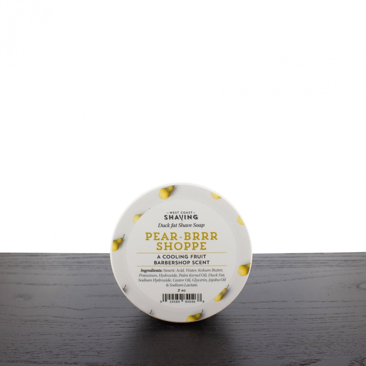 West Coast Shaving Duck Fat Shaving Soap, Pear-Brrr Shoppe, 2 oz