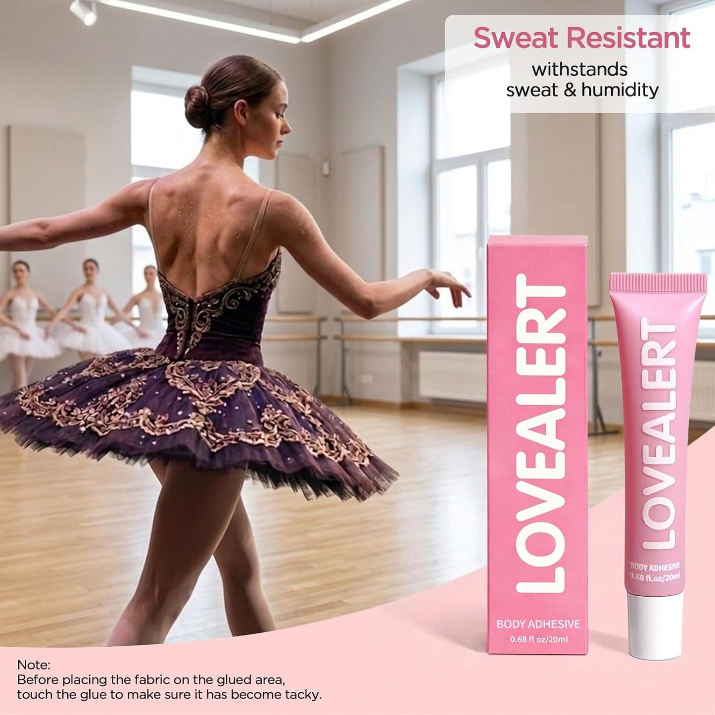 Body Adhesive for Clothes - Fast Drying Liquid Fashion Tape | Sweat Resistant Glue for Strapless Dresses & Wigs (20ml, No Scent)