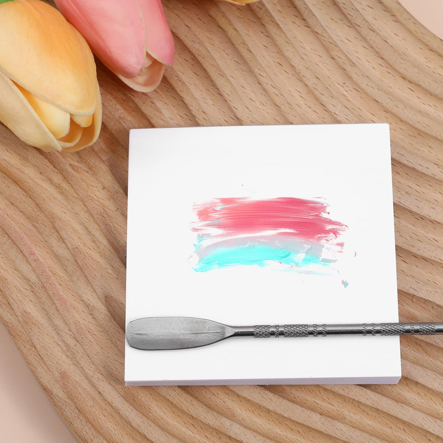 100 Sheets Nail Art Palette Disposable Nail Polish Palette Paper Double Side Gel Nails Polish Palettes Paper for Nails Art Mixing Portable Waterproof Arts Tool for Home and Salon