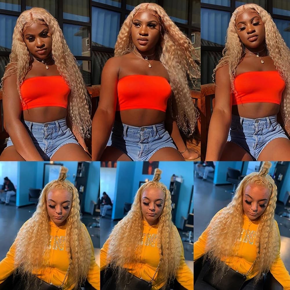 613 Bundles Human Hair Blonde Water Wave Bundles P27613 Human Hair Bundle 14 16 18 inch Two Tone 613 and 27 Bundle 150g