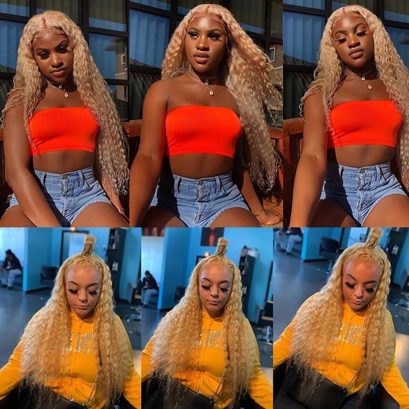 26 28 30 inch 613 Bundles Human Hair P27613 Water Wave Bundles Two Tone 27 and 613 Water Wave Bundle