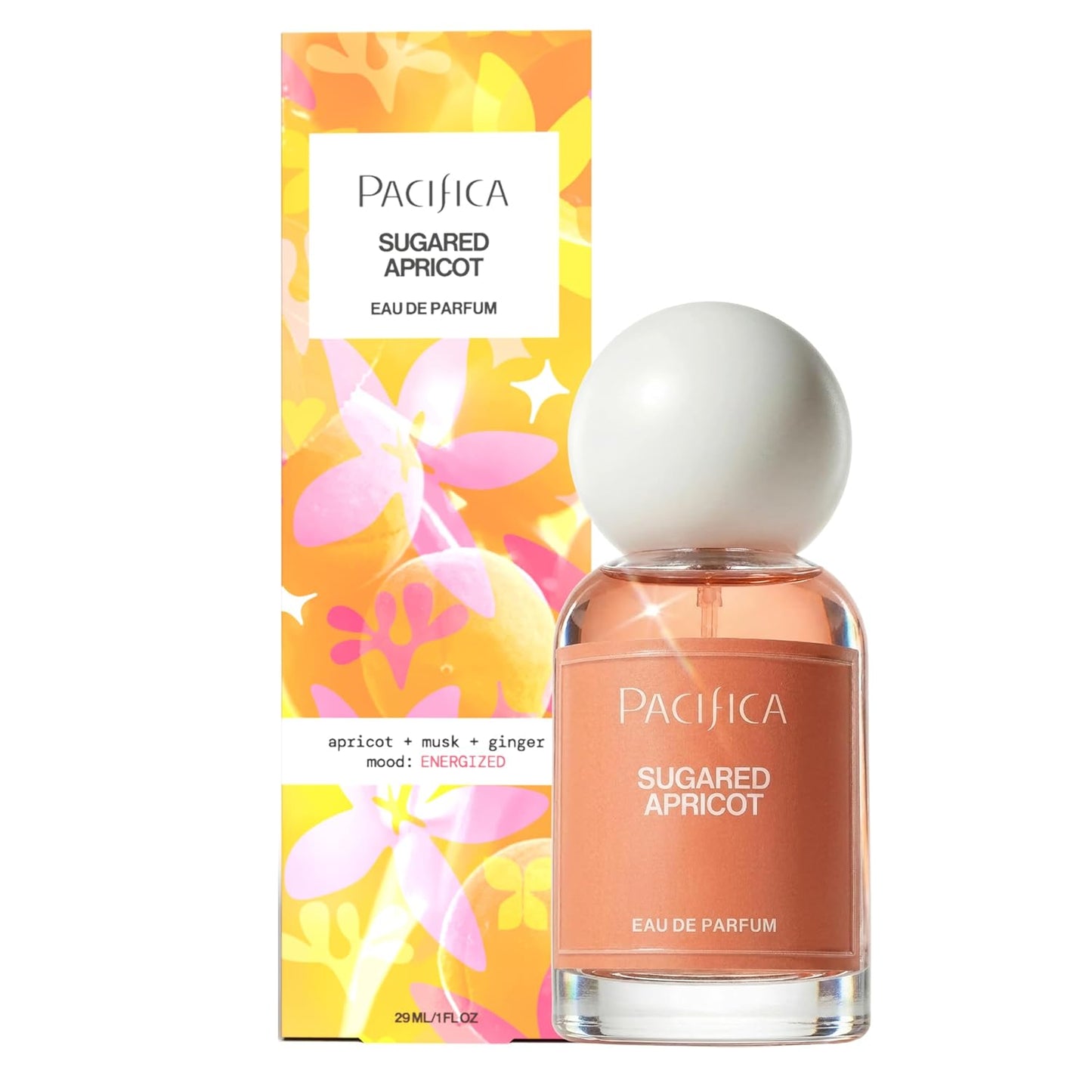 Pacifica Sugared Apricot Perfume for Women - Fruity Floral Eau de Parfum with Apricot, Peach & Jasmine | 1 Fl Oz