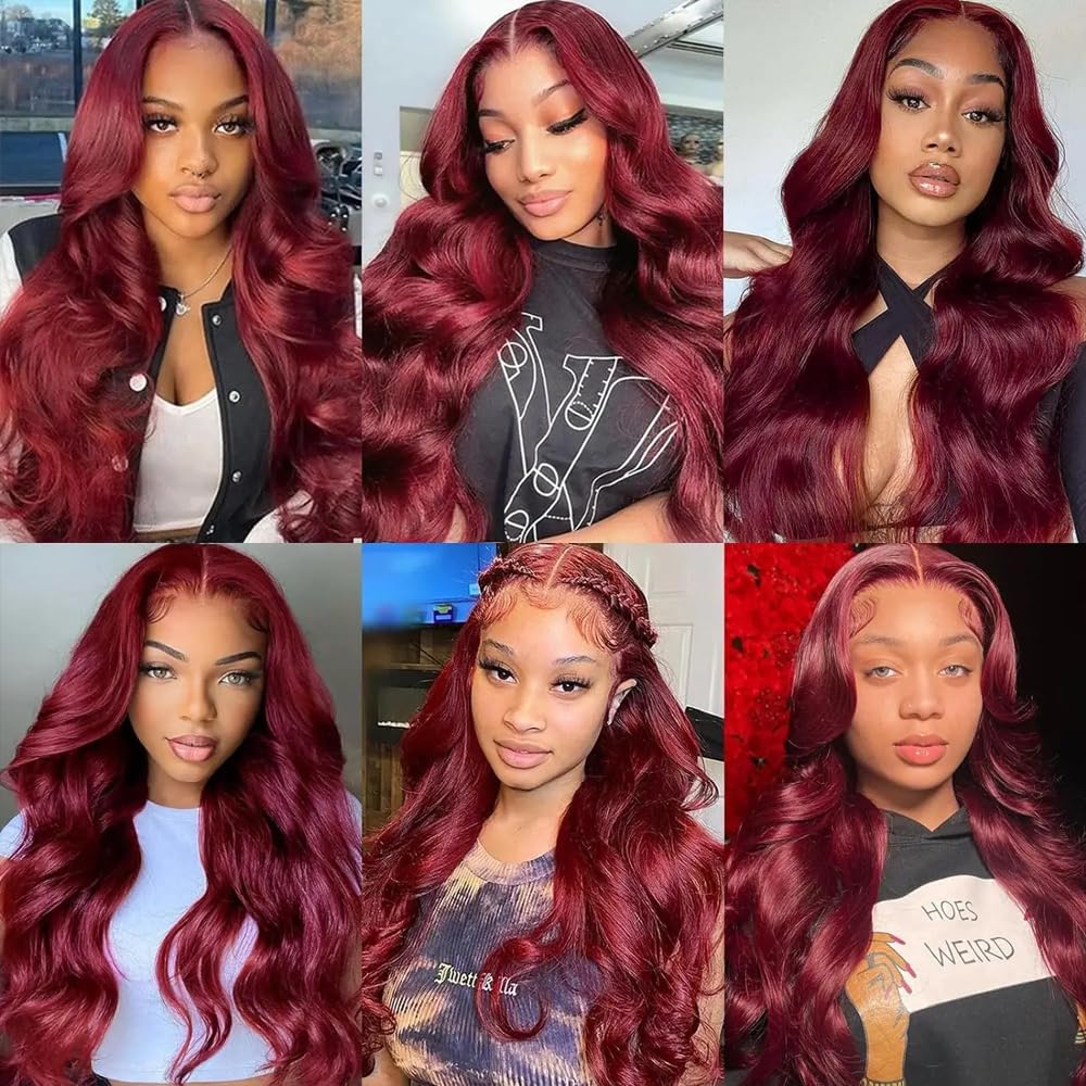 99J Human Hair Bundles Red Body Wave Bundles 12 14 16 inch Burgundy Body Wave Bundle Red Human Hair Bundle