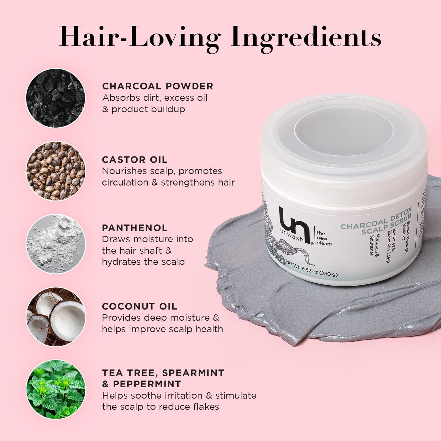 Charcoal Detox Scalp Scrub - Exfoliate & Rebalance Dry, Itchy Scalps | Paraben-Free, 8.82 oz