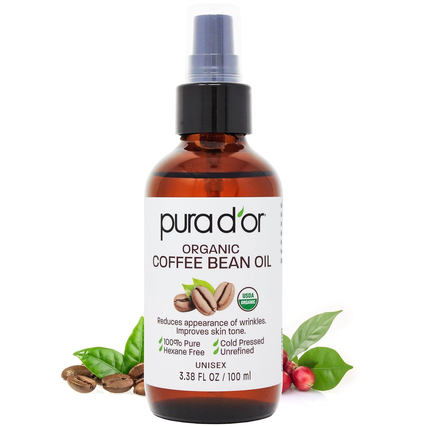PURA D'OR Organic Vitamin E Oil - 70,000 IU Ayurvedic Skin Care | Lightweight Moisturizer for Face & Body