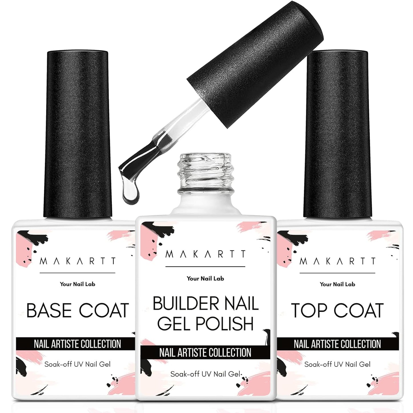 Cat Eye Glitter Gel Top Coat - 2 in 1 No Wipe Clear Finish | 15ml Soak Off UV LED Nail Polish for DIY Home Manicure