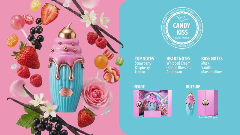 Candy Kiss Eau de Parfum | Long-Lasting Sweet Gourmand Fragrance for Women - 100ml, Fruity Berry Scent