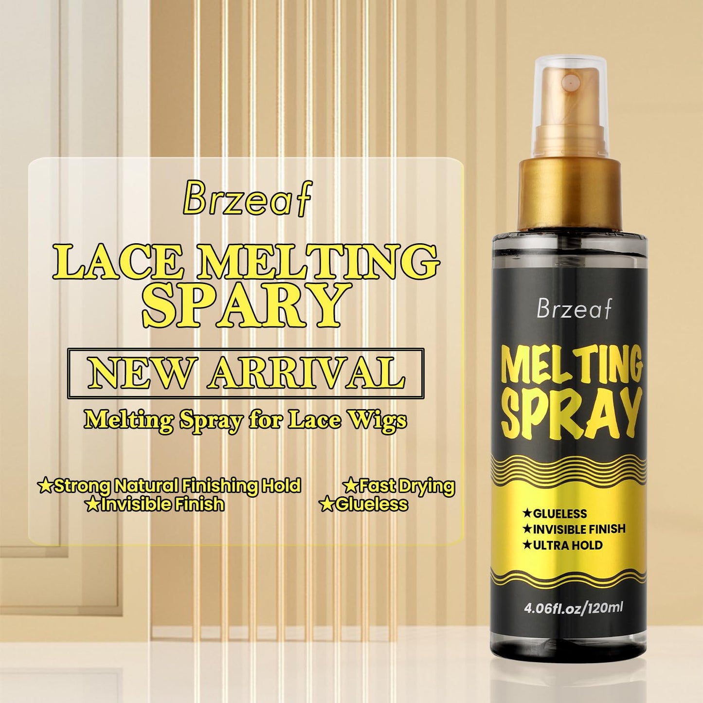 Lace Melting Spray - Extreme Hold & Glueless Wig Adhesive | 120ml, Quick-Dry Finish