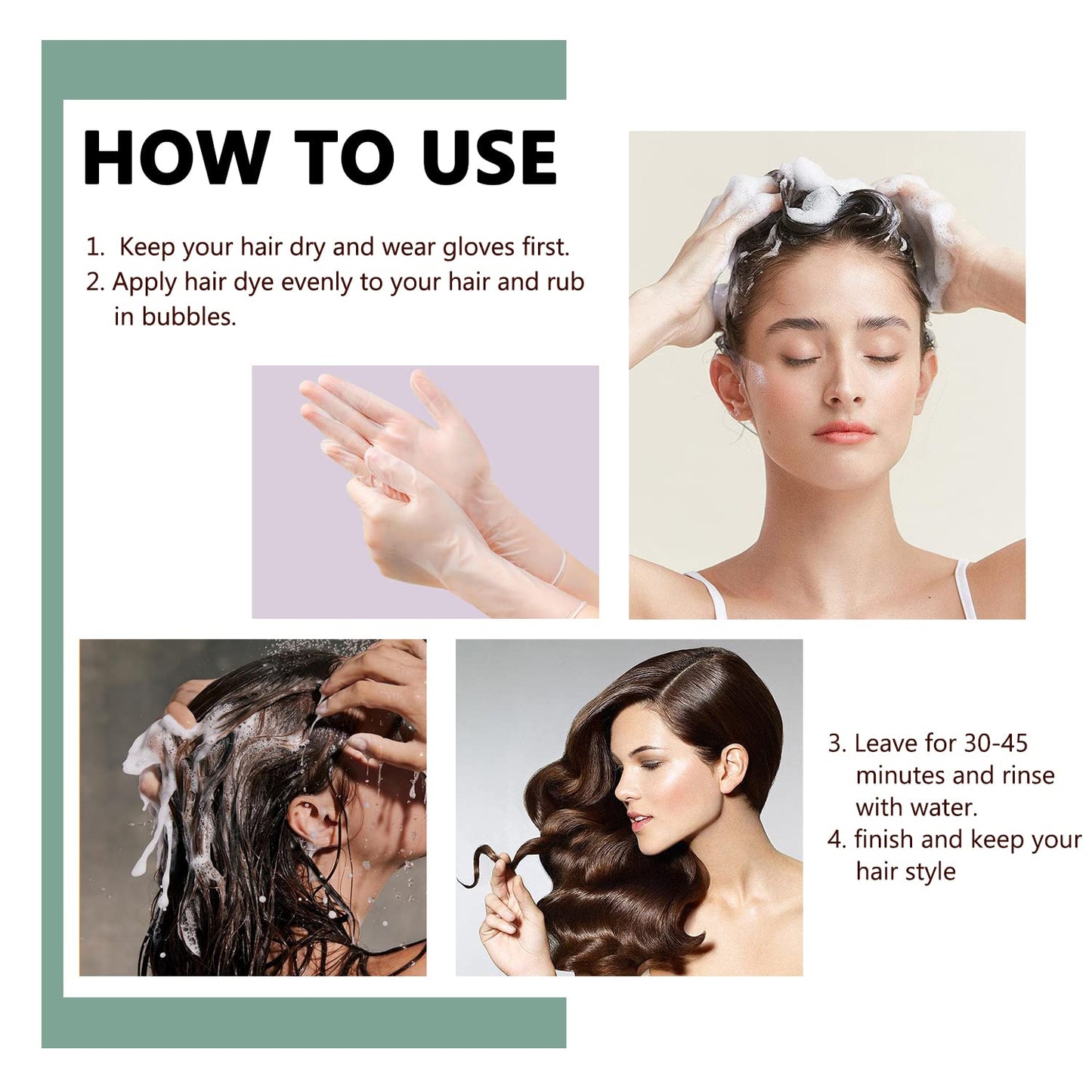 Dexe Black Hair Shampoo - Instant Permanent Hair Dye for Men & Women | Natural Ingredients, Lasts 30 Days