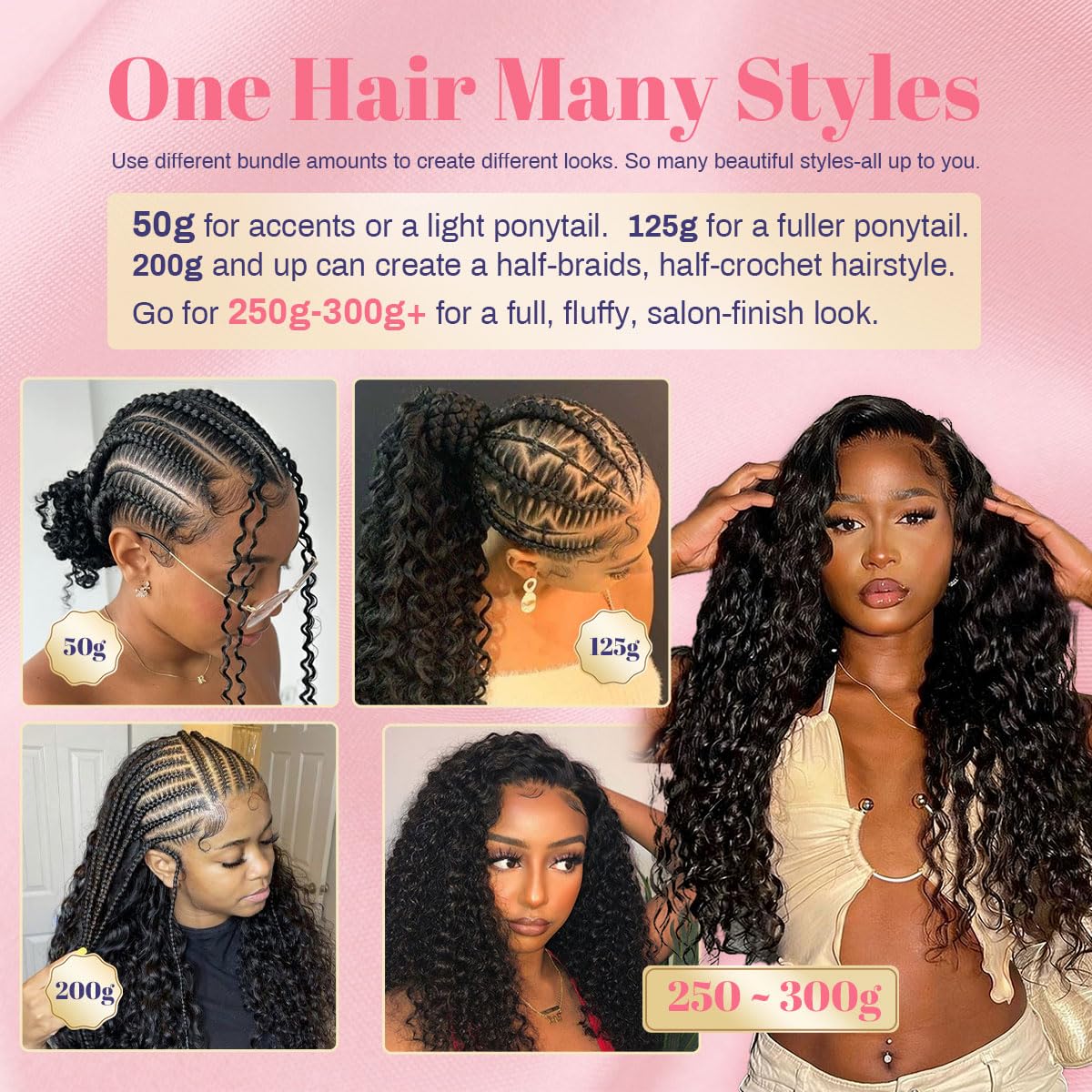 Aooffut Feather Crochet Hair Extensions for Women 18 Inch 100 Strands Miracle Knots Hair Pre-Separated Invisible Human Hair Blend Synthetic Curly Deep Wave Crochet Hair(100strands Black)