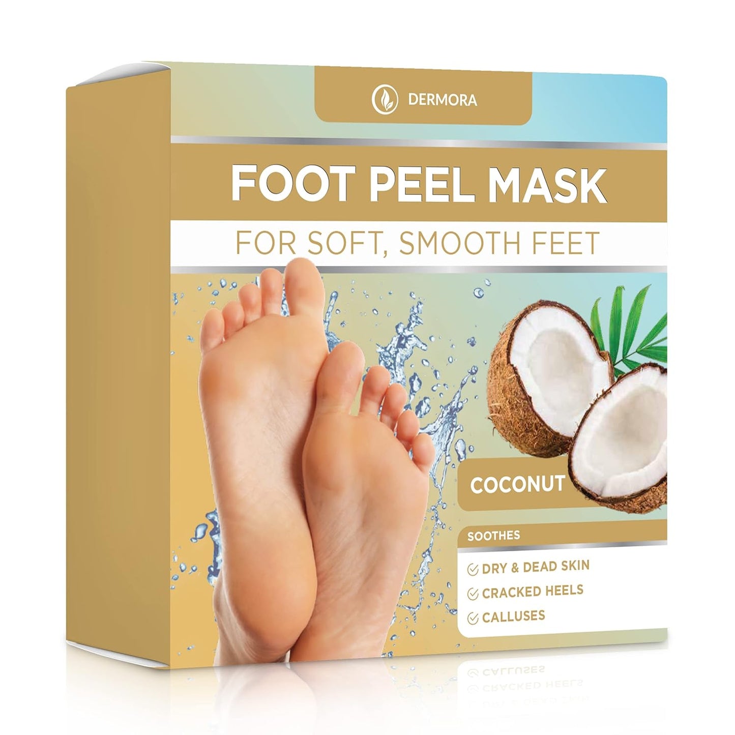 Exfoliating Foot Peel Mask - At-Home Spa Treatment for Dry, Cracked Feet | 2 Pairs Regular Size (Fits Women’s 11, Men’s 10)