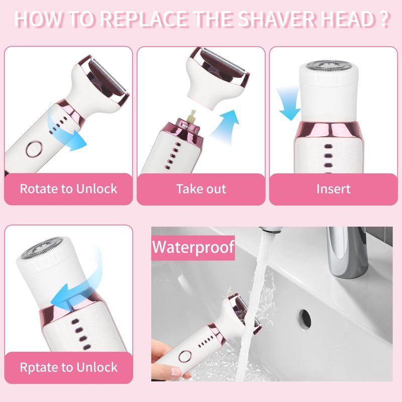 Beanify 2026 Led Display Electric Razor,Beauty Women's Wet & Dry Electric Shaver, Painless 4 in 1 Painless Body Razors,Cordless 3-Blade Ladies Shaver for Legs, Arm, Underarms, Bikini (Beige)
