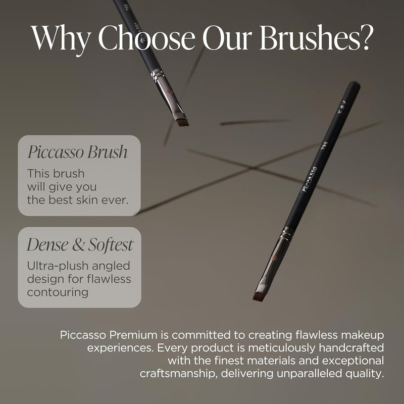 Piccasso 799 Edge Eyeliner Brush - Precision Angled Brush for Gel, Liquid & Cream | Professional Eye Makeup Tool