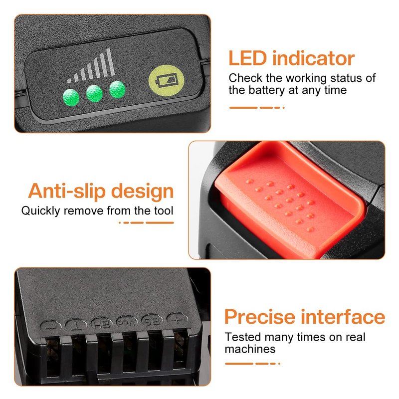 energup 2Pack 4.0Ah WA3525 Replace for Worx 20V Battery PowerShare for WA3520 WA3525 WA3575 WG890 WG891 for 20Volt Worx Batteries 20V