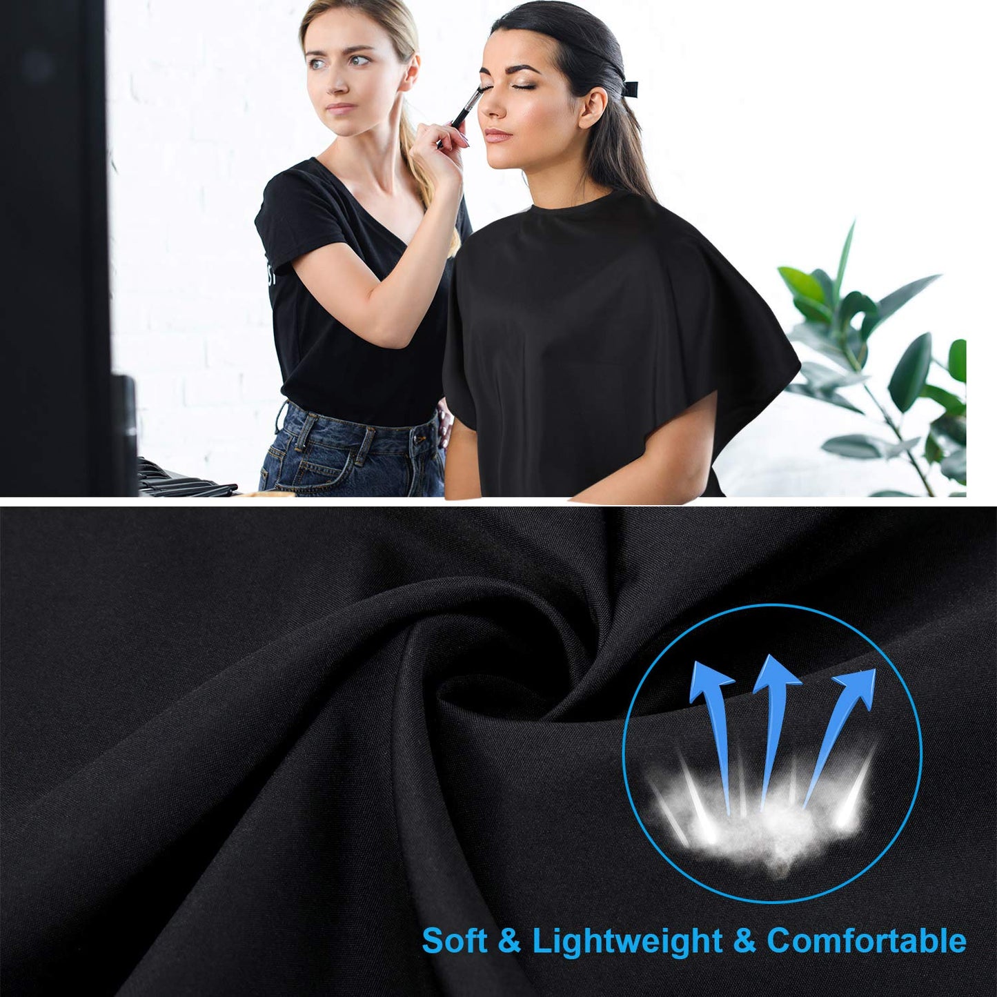 Syhood 2 Pcs Makeup Cape Short Haircutting Hair Dye Cape Waterproof Beauty Salon Shampoo Bib Hairstylist Barber Hairdresser Smock Styling Comb out Beard Shave for Client Artist