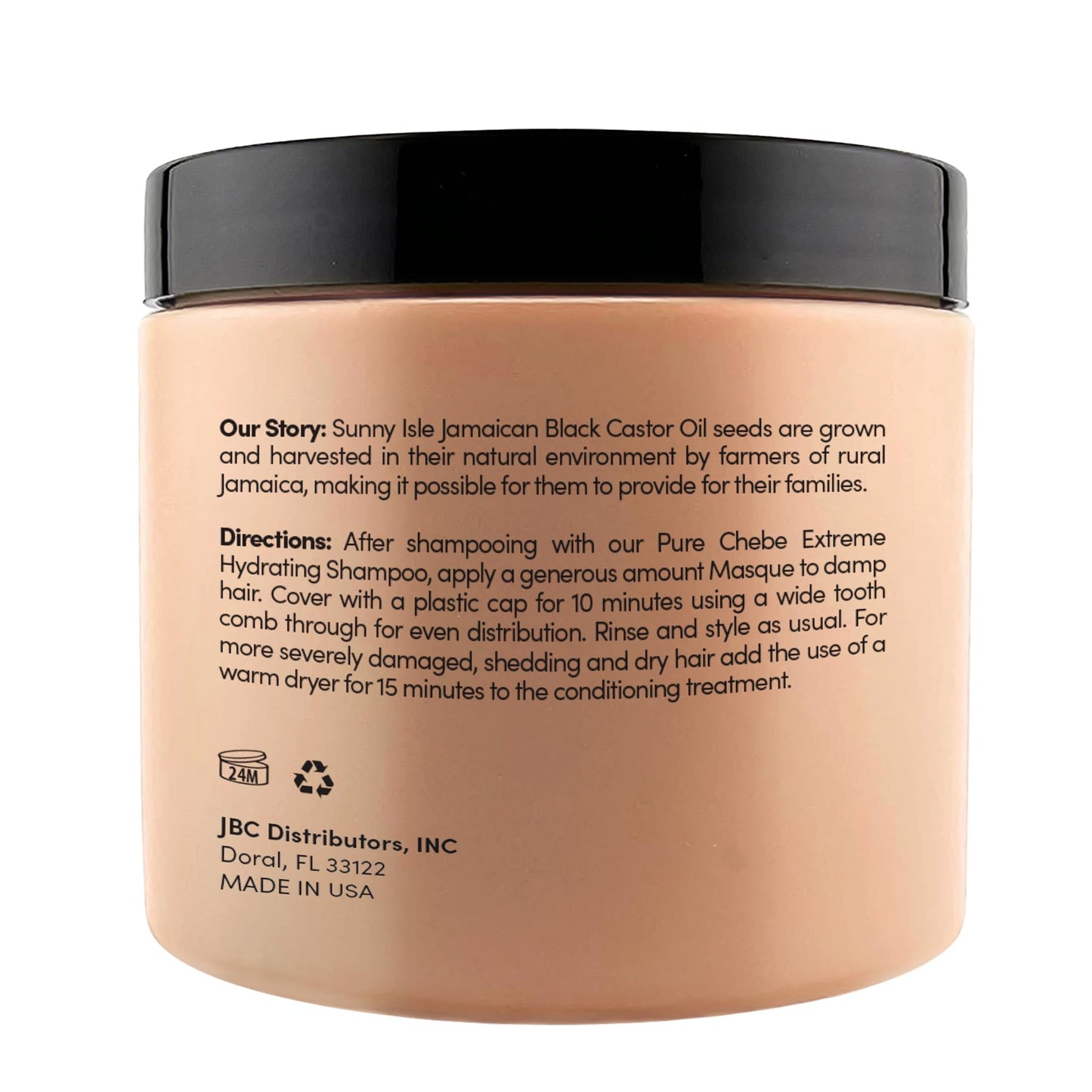 Sunny Isle Pure Chebe Intensive Repair Masque - Infused with Chebe & Jamaican Black Castor Oil - 16 oz