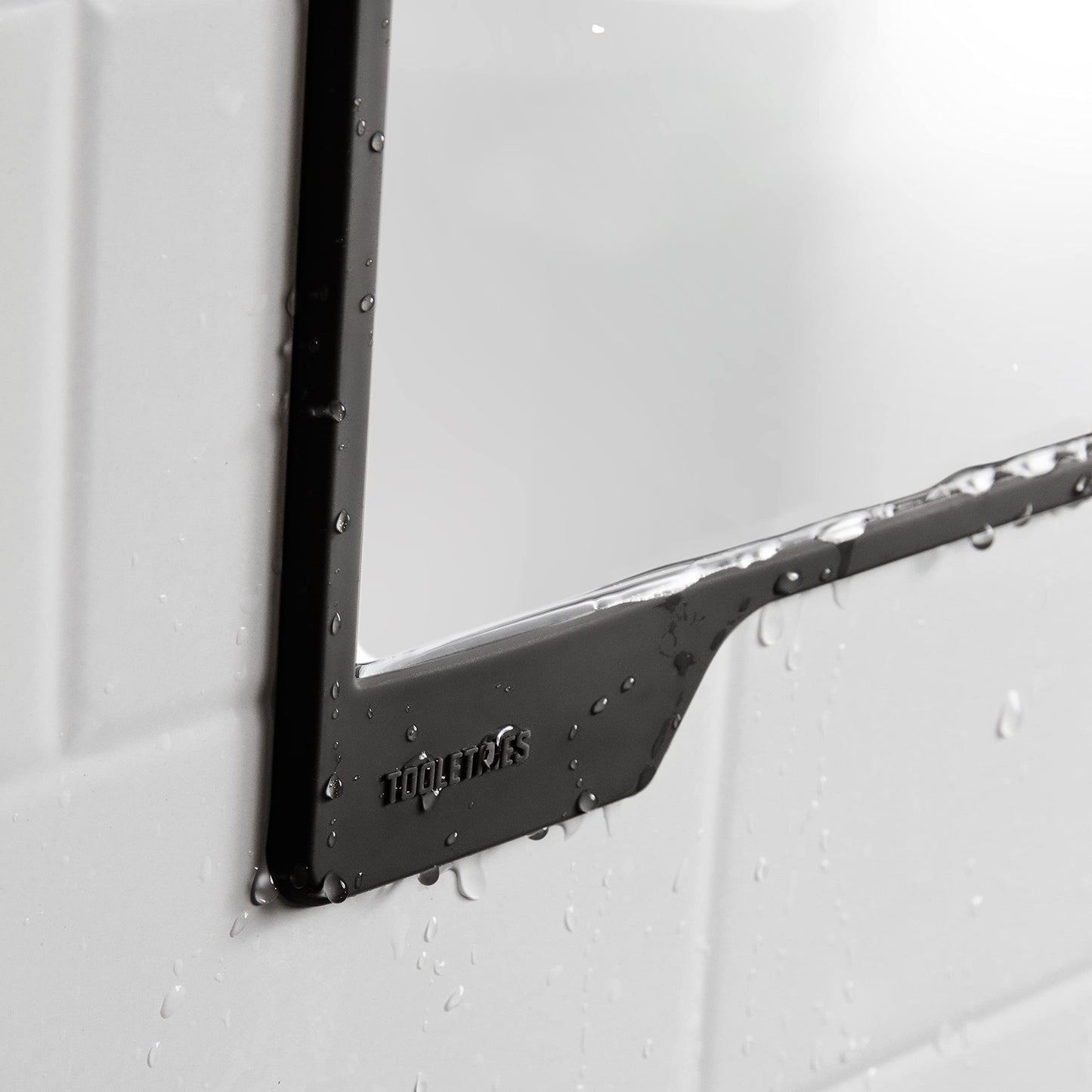 TOOLETRIES Oliver Premium Shower Mirror for Shaving, Fog-Resistant Bathroom Grooming Mirror, Clear View, Shatterproof, 100% Silicone, Easy Install, No Suction Cups, Removable & Reusable - Charcoal