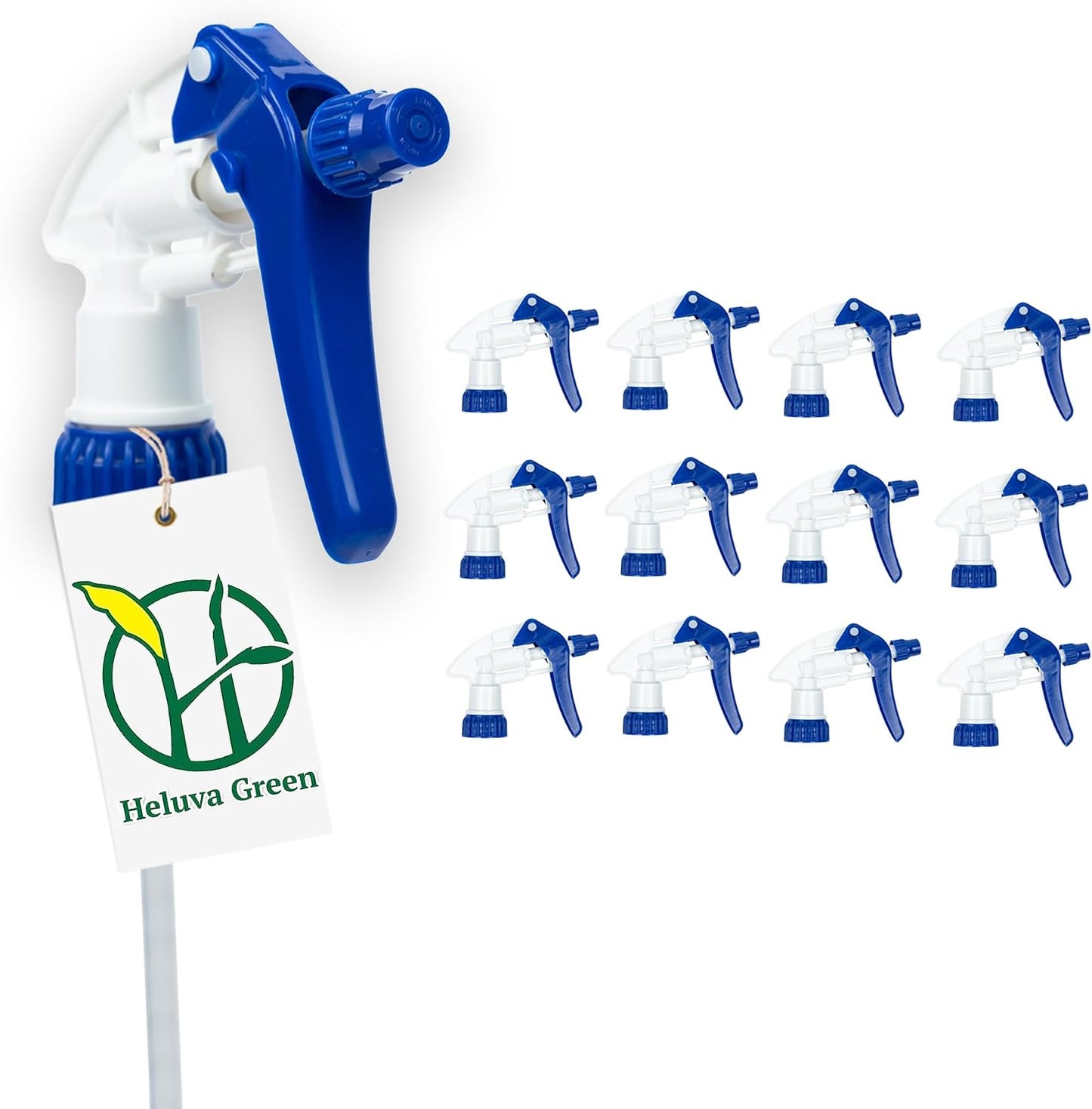 Green Spray Bottle Nozzle Replacement - Heavy Duty Sprayer Triggers for Home & Commercial Cleaning | Fits 8-32 oz Bottles, Blue, 24 Pack