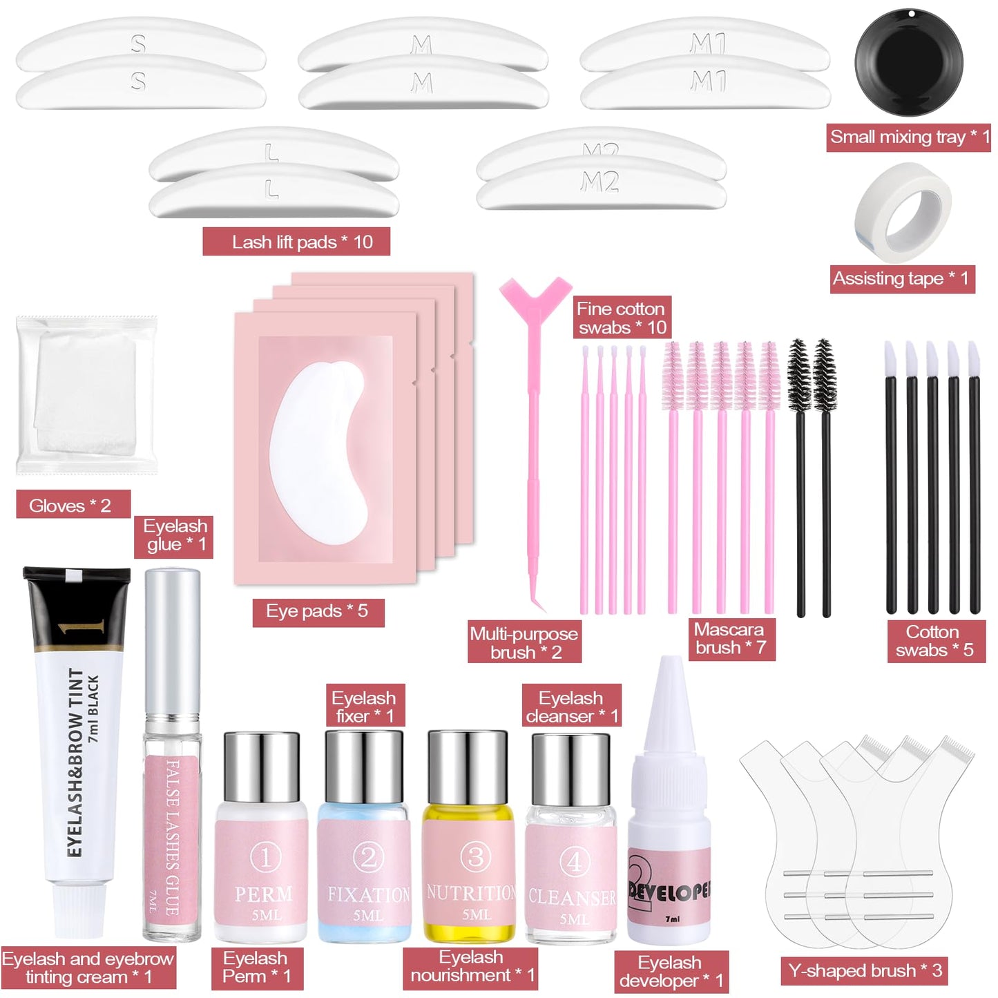 Lash Lift and Color Kit, Eyelash Lift Kit for Long-Lasting Curl,Black Eyebrows & Eyelashes Color-Natural Eyelash Perm Curling Set, DIY Lash Lamination Set for Beginner, Salon and Home Use