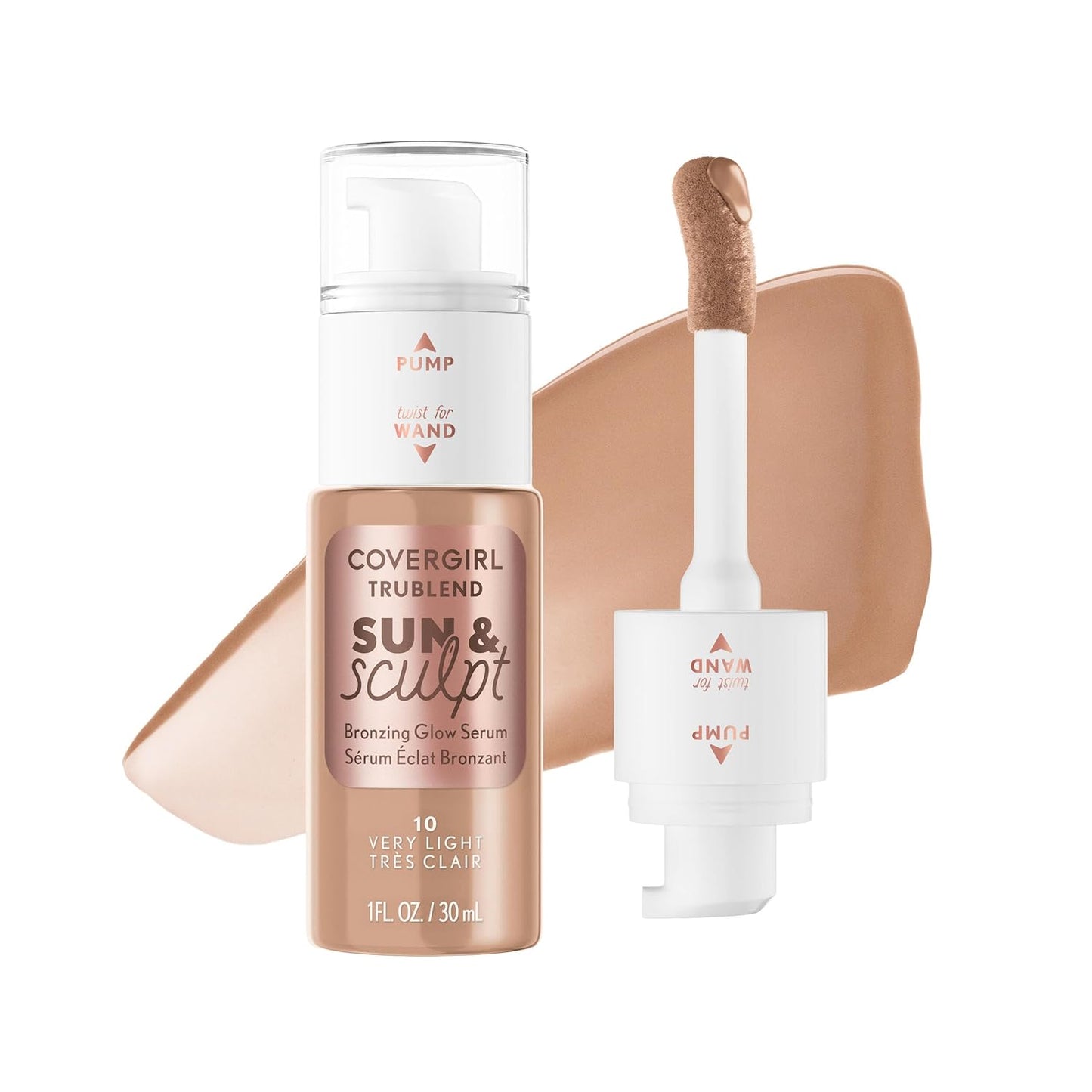 COVERGIRL TruBlend Bronzing Glow Serum - Buildable Radiant Finish | 10 Very Light Shade