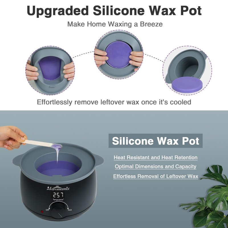 Waxing Kit -Digital Wax Warmer Machine for Hair Removal with 4 Packs of Hard Wax Beads & Silicone Pot for Full Body, Legs, Face, Eyebrows, Bikini, Brazilian at Home Waxing Kit for Women Mothers Day