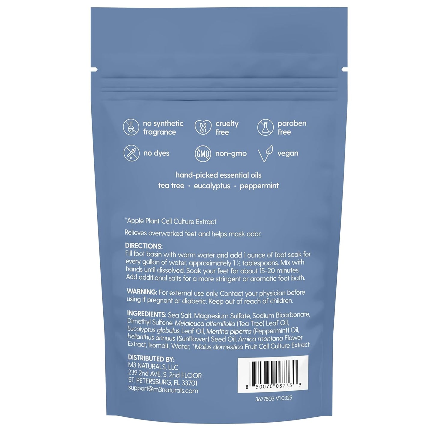 Sore Muscle Foot Soak - Relaxing Magnesium Sea Salt Bath for Tired Feet | 16 oz with Arnica, Eucalyptus & Peppermint
