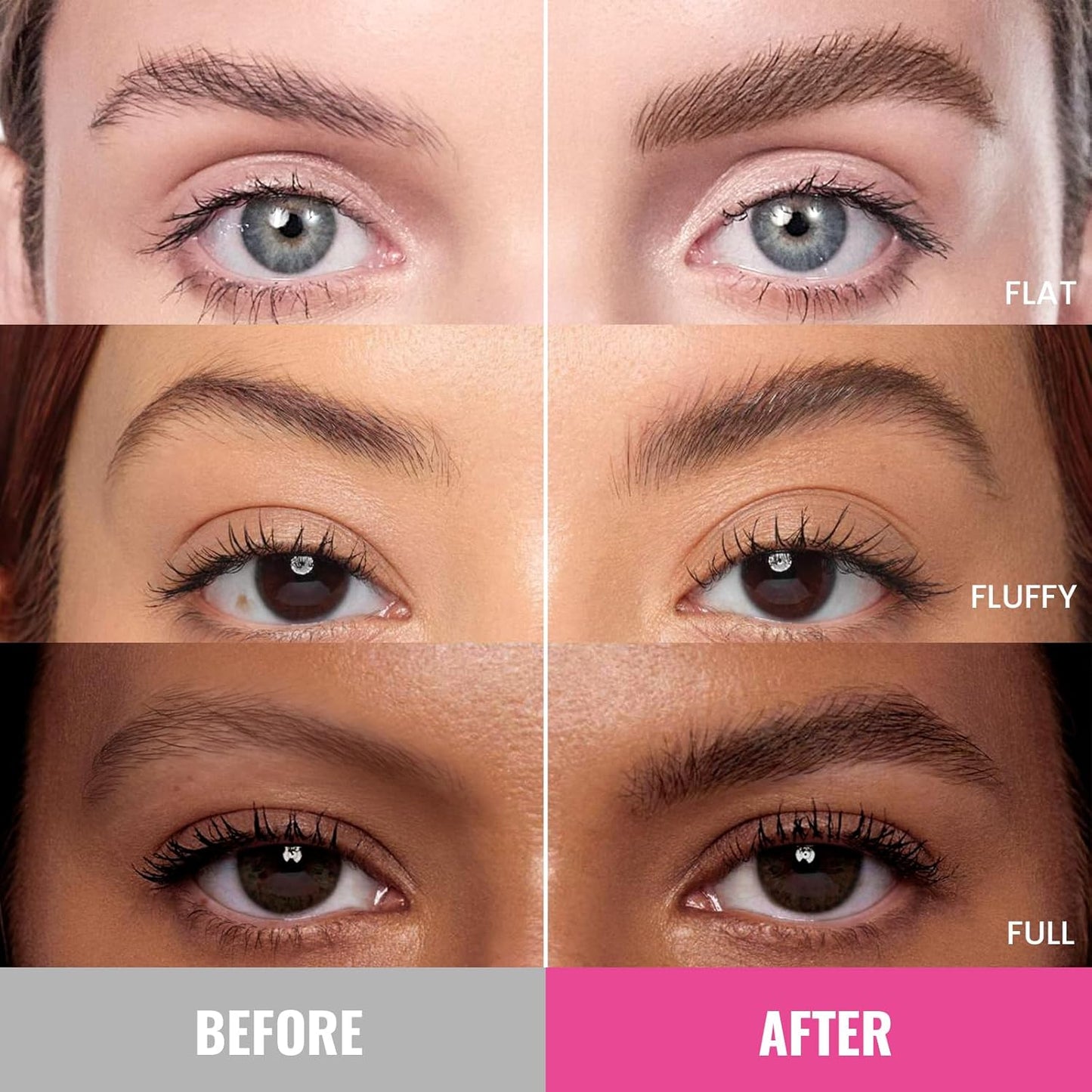 Eyebrow Tint and Setting Mousse Kit - 2 Pack Fluffy Volumizing Brow Gel with Brush | Natural Black