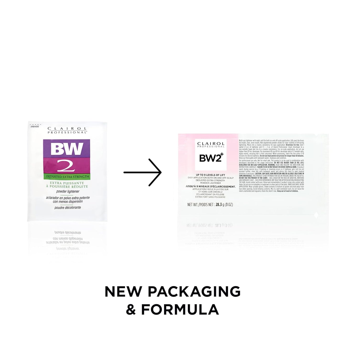 Clairol Professional BW2+ Powder Lightener - Extra Strength Hair Highlights & Lightening, Up to 9 Levels of Lift