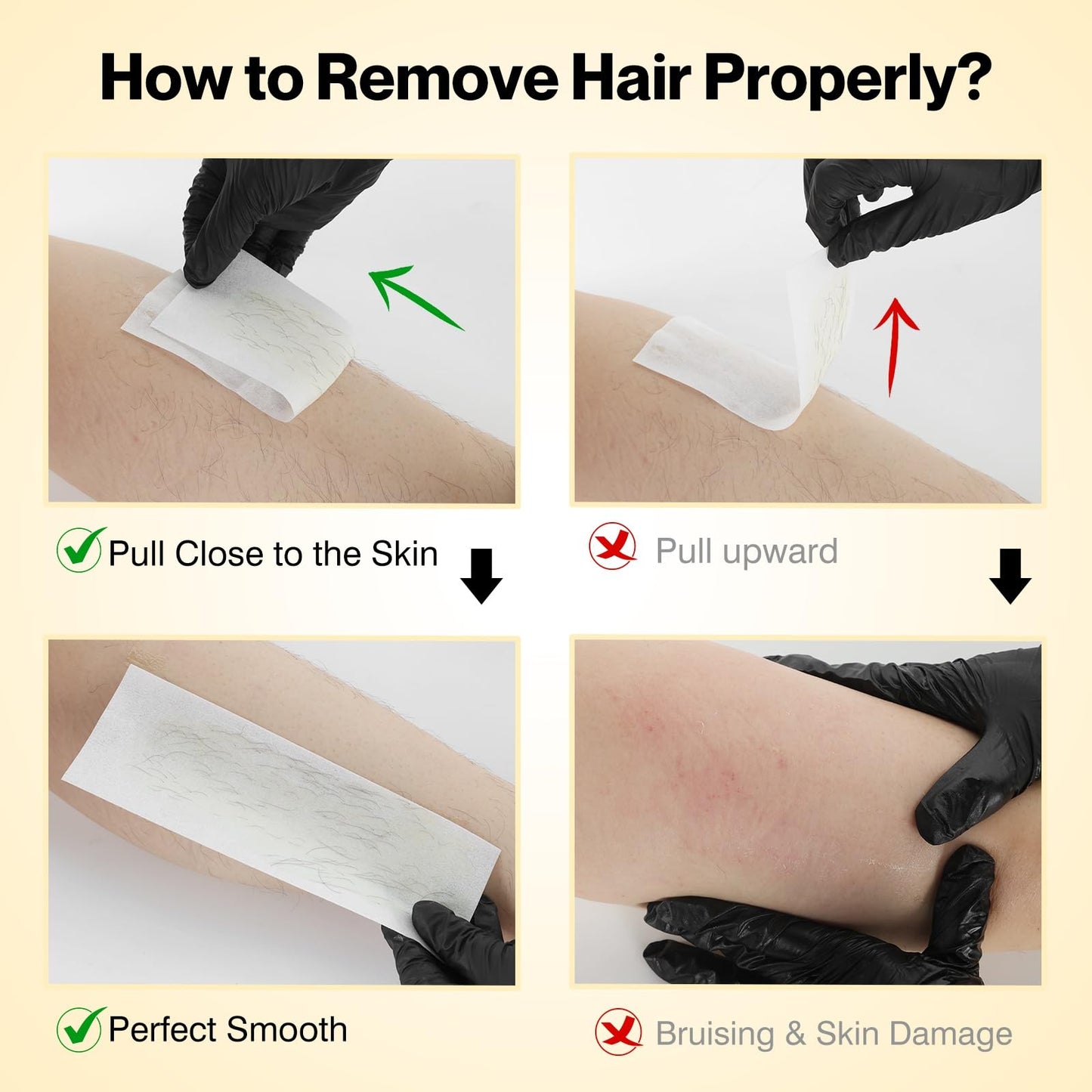 Waxers Roll on Wax Kit for Hair Removal Honey at Home Waxing Kit for Women & Men Roller Wax Cartridge Depilatory for Coarse & Thick Hair with Warmer & Strips