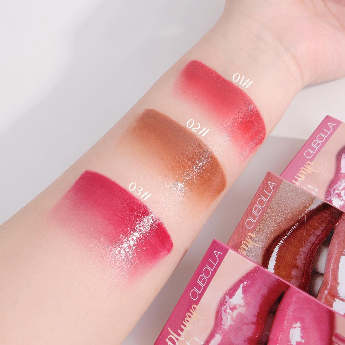BANGFENG 3PCS Glossy Lip Combo Set – Shade with Plumping Gloss, Hydrating Melting Balm & Smooth Lip Liner for Fuller, Defined, High-Shine Juicy Lips, K-Beauty Viral Makeup Look (02# Mocha Nude)