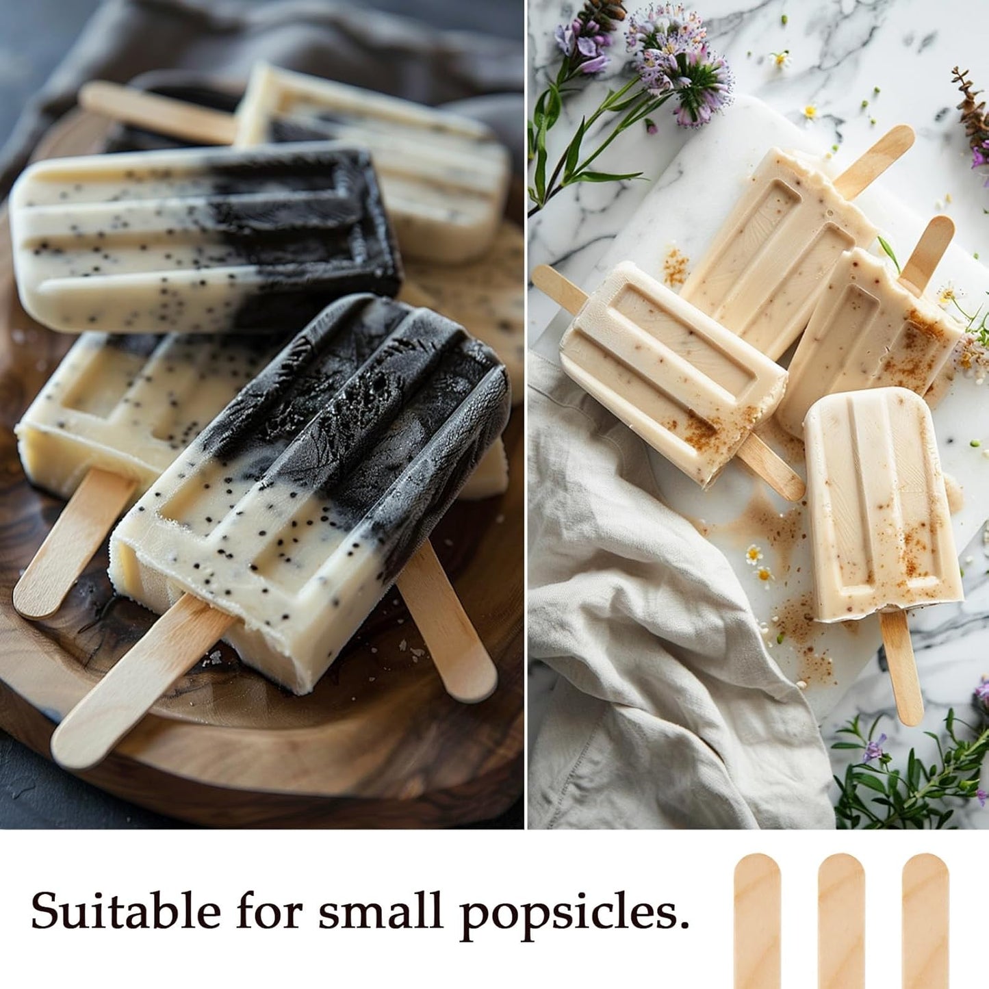 Craft Sticks - 200 Pcs Natural Wood Popsicle Sticks for DIY Crafts - 4.5 Inch Length