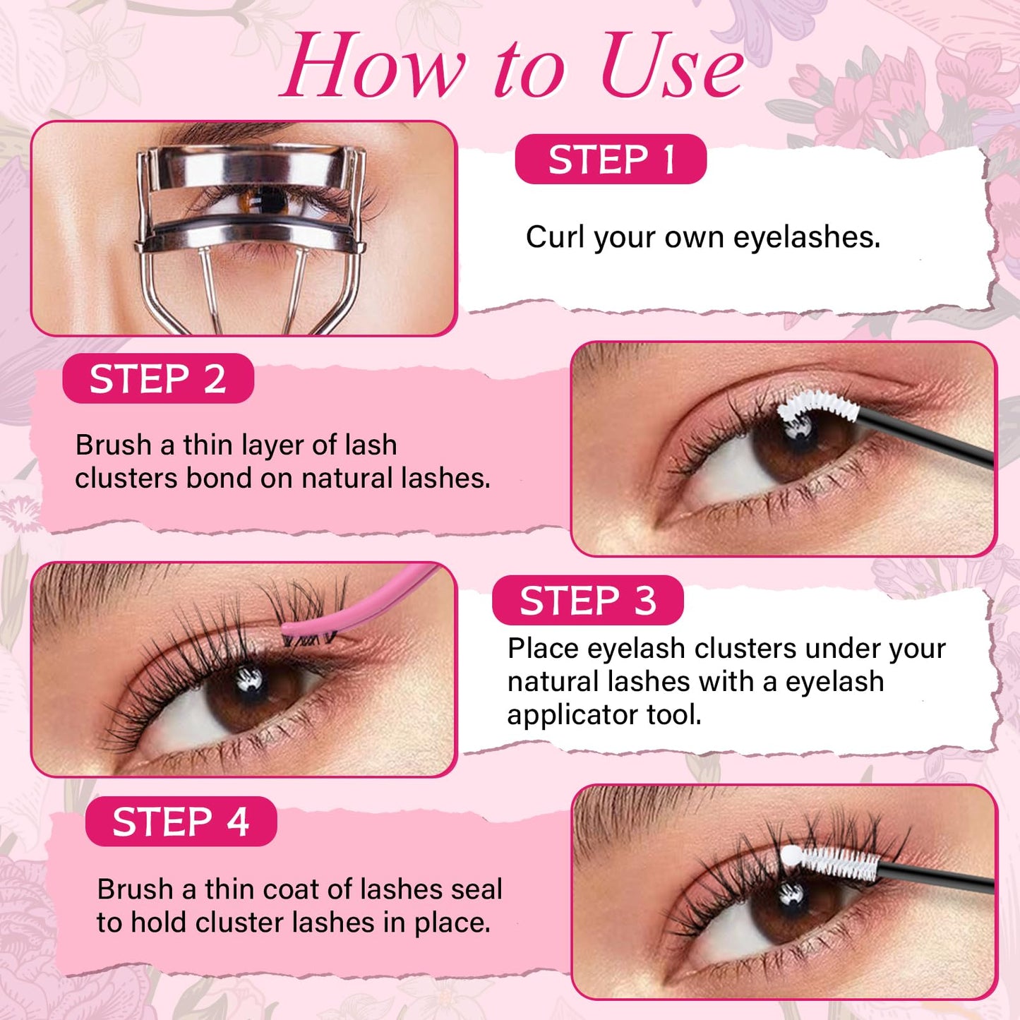 PRO DIY Lash Extension Kit 280Pcs Lash Clusters Kit Eyelash Extension Kit with Lash Bond and Seal Applicator Individual Lashes Kit Eyelash Brush Various Styles Easy to Apply at Home (30D+40D-9-16mix)
