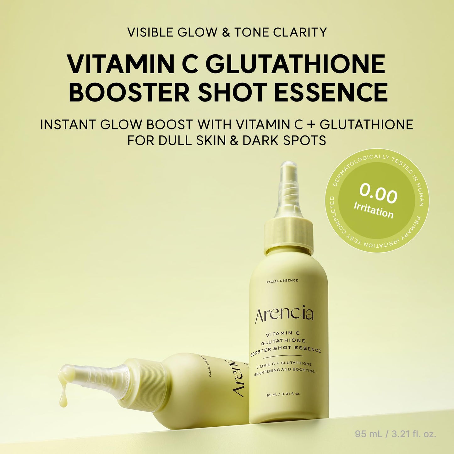 Arencia Vitamin C Glutathione Booster Essence, Facial Essence with Niacinamide, Dark Spot Care, 95 mL/3.21 fl oz