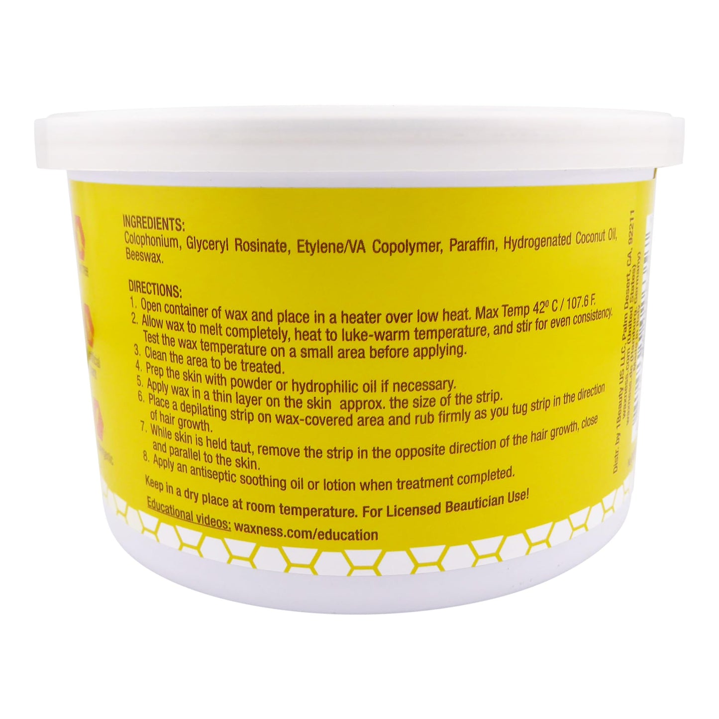 Waxness Film Hard Wax Tin Natural 14 oz (400 g) – Stripless Professional Hard Wax with Natural Resin Base for Face & Body – Made in Italy