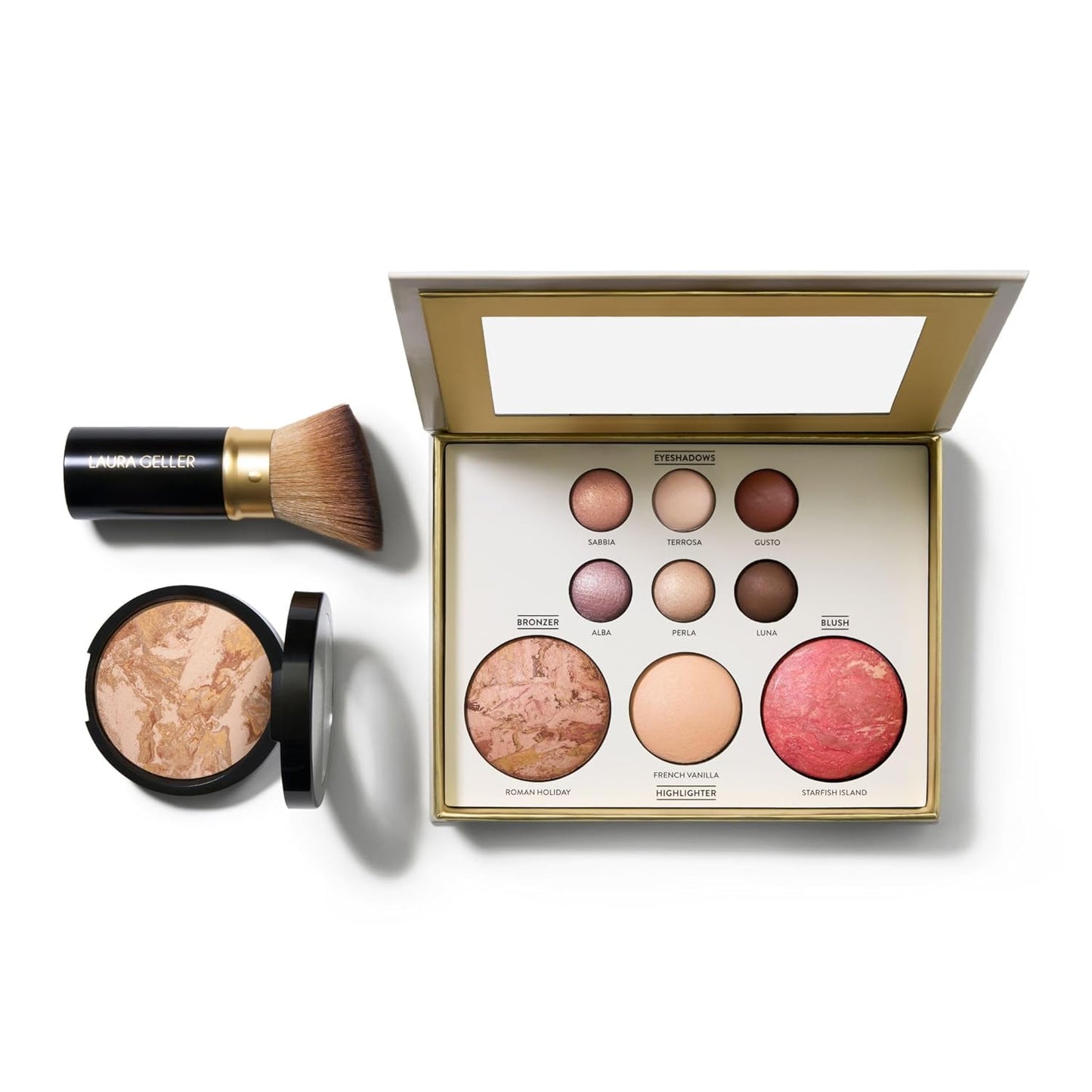Laura Geller Baked Starter Kit | Tuscan Dreams Powder Foundation & Kabuki Brush Set - Medium