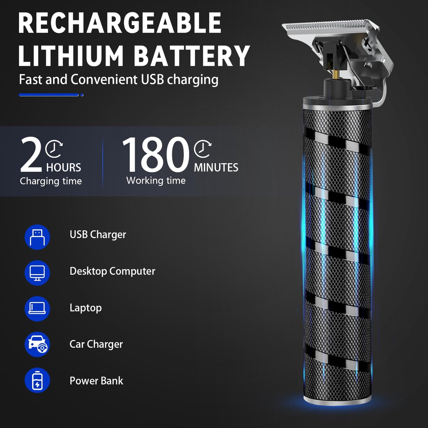 Ufree Hair Trimmer for Men, Beard Trimmer for Men Electric Razor Shavers Cordless Hair Clippers for Men, Zero Gapped T Blade Liners Grooming Hair Cutting Kit, Valentines Day Gifts for Men(Silver)