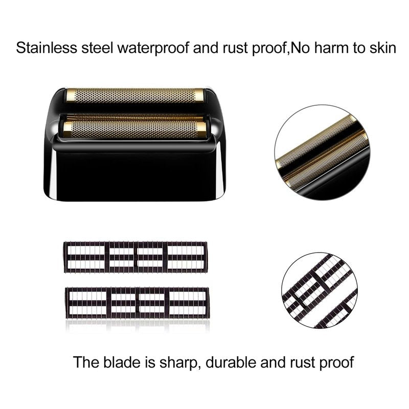 Black Replacement blades Foil and Cutters Compatible with BaBylissPRO Barberology FXFS2 Shaver foil Replacement Heads(2 pack