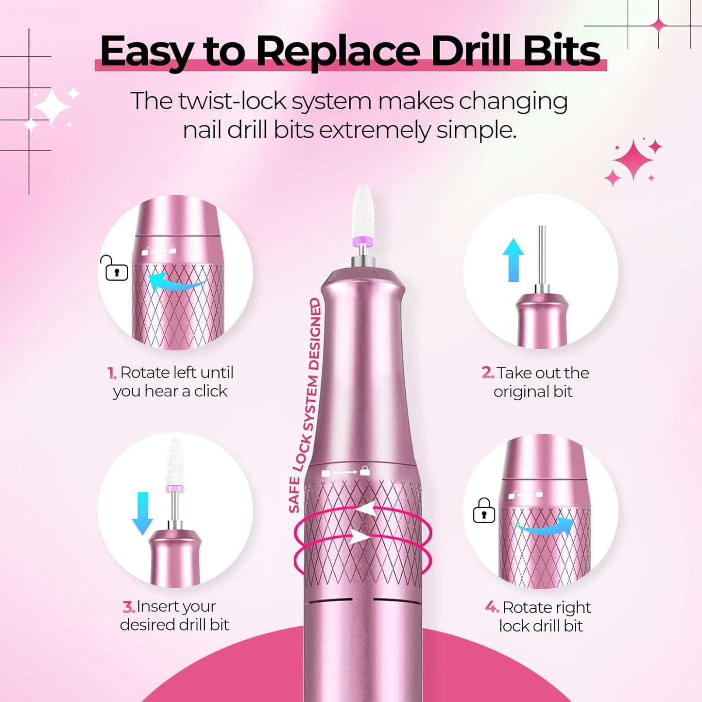 Electric Nail File Drill - 40000RPM Professional Kit with LCD Display | Manicure & Pedicure Polishing Tool for Salon & Home Use