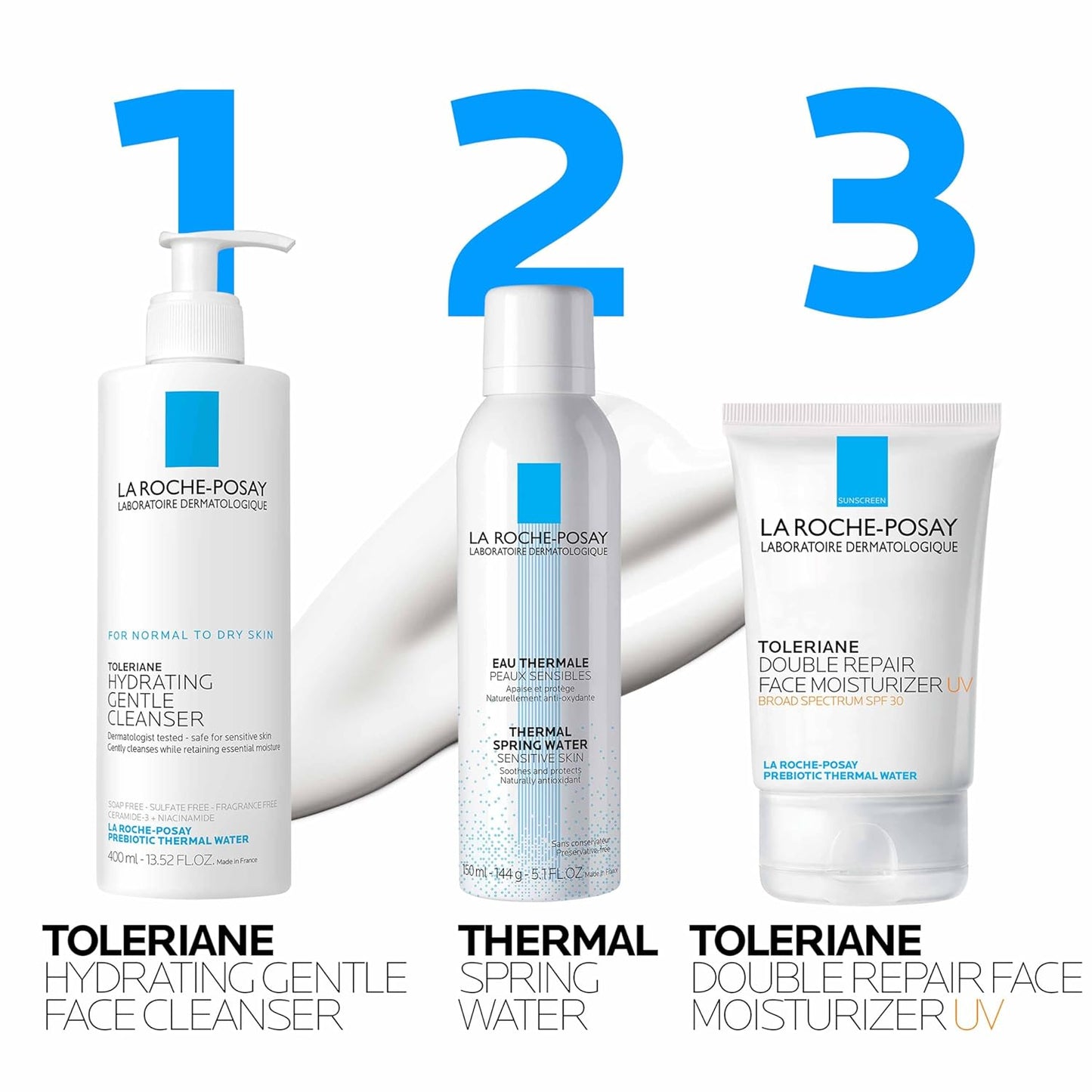 La Roche-Posay Toleriane Double Repair Moisturizer - SPF 30, Niacinamide & Glycerin, Oil-Free Daily Face Cream