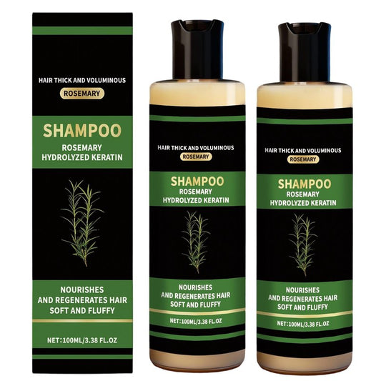 KunMan Organic Rosemary Hair Growth Shampo, Natural Thickening & Strengthening Shampoo with Hydrolyzed Keratin and Natural Extract of Rosemary, 3.38 fl.oz,2PCS