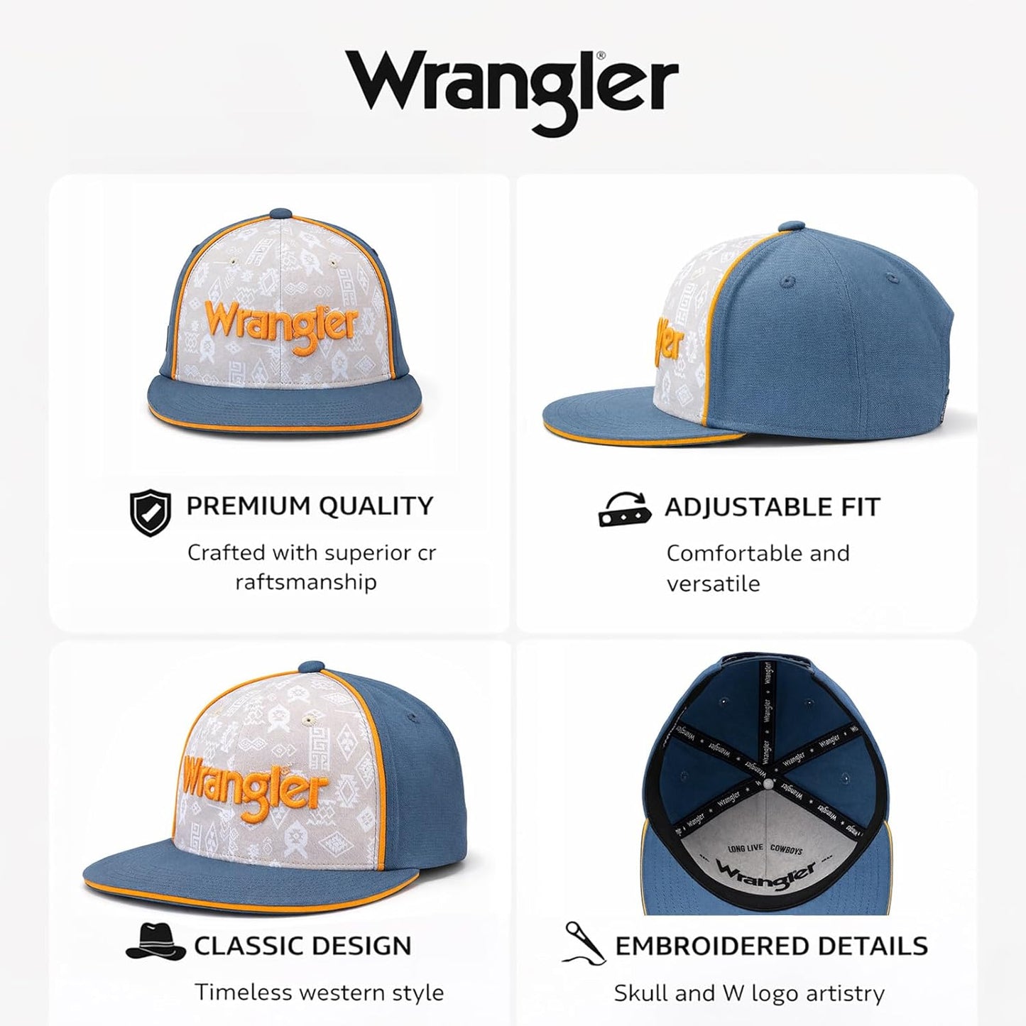 Montana West Snapback Hat - 2PCS Flat Brim Baseball Cap | Adjustable 7-Panel Design for Men & Women