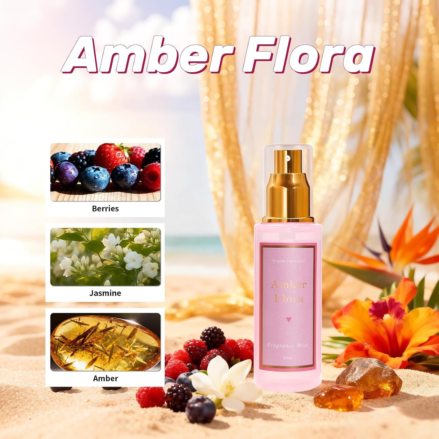 Azulfra Body Spray for Women - Fragrance Mist Gift Set | Travel Size, 3 Pack, 2 Fl. Oz Each