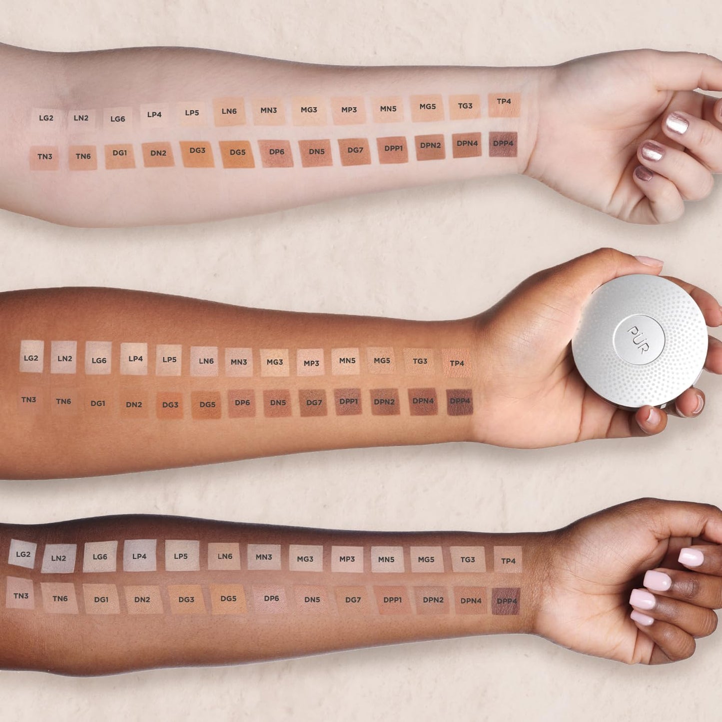 PÜR MINERALS 4-in-1 Pressed Mineral Makeup Powder Foundation with SPF 15 | Buildable Medium to Full Coverage Compact