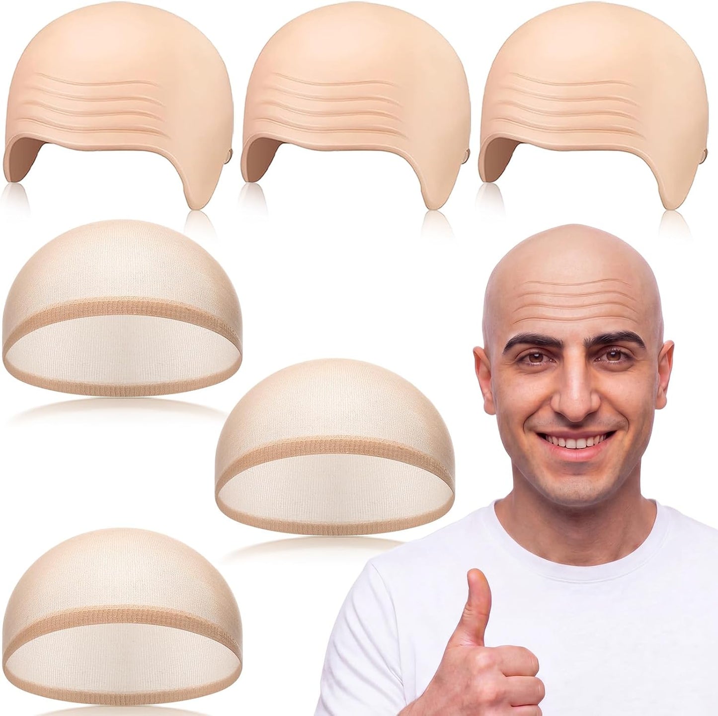 Bald Cap for Halloween | Nylon Wig Cap for Makeup & Cosplay - Unisex, Comfortable Fit