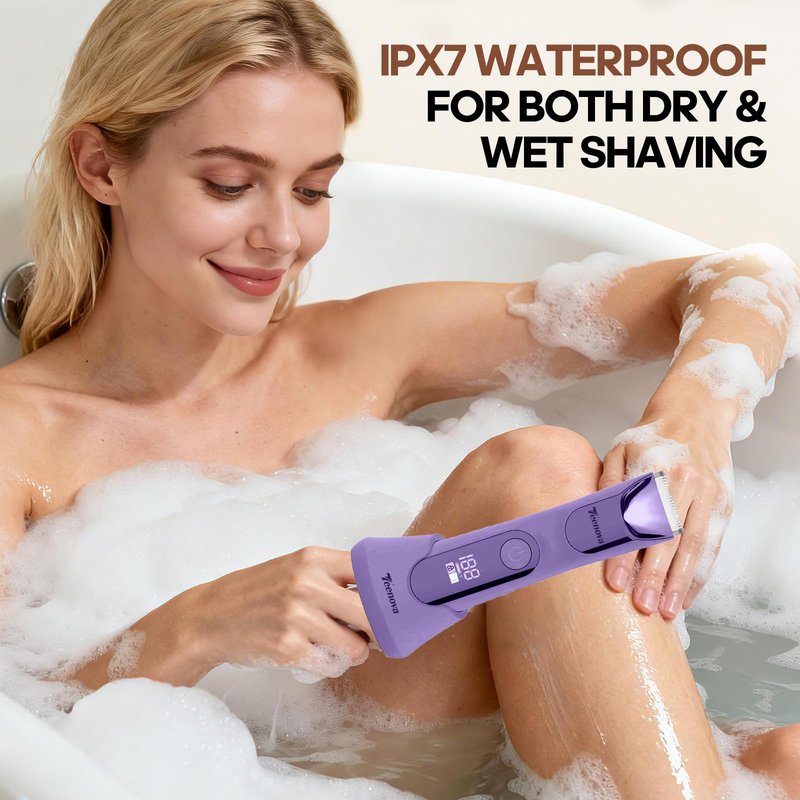 TEENOVA Electric Body Hair Trimmer Shaver, Pubic Trimmer for Men, Bikini Trimmer for Women (Blue)