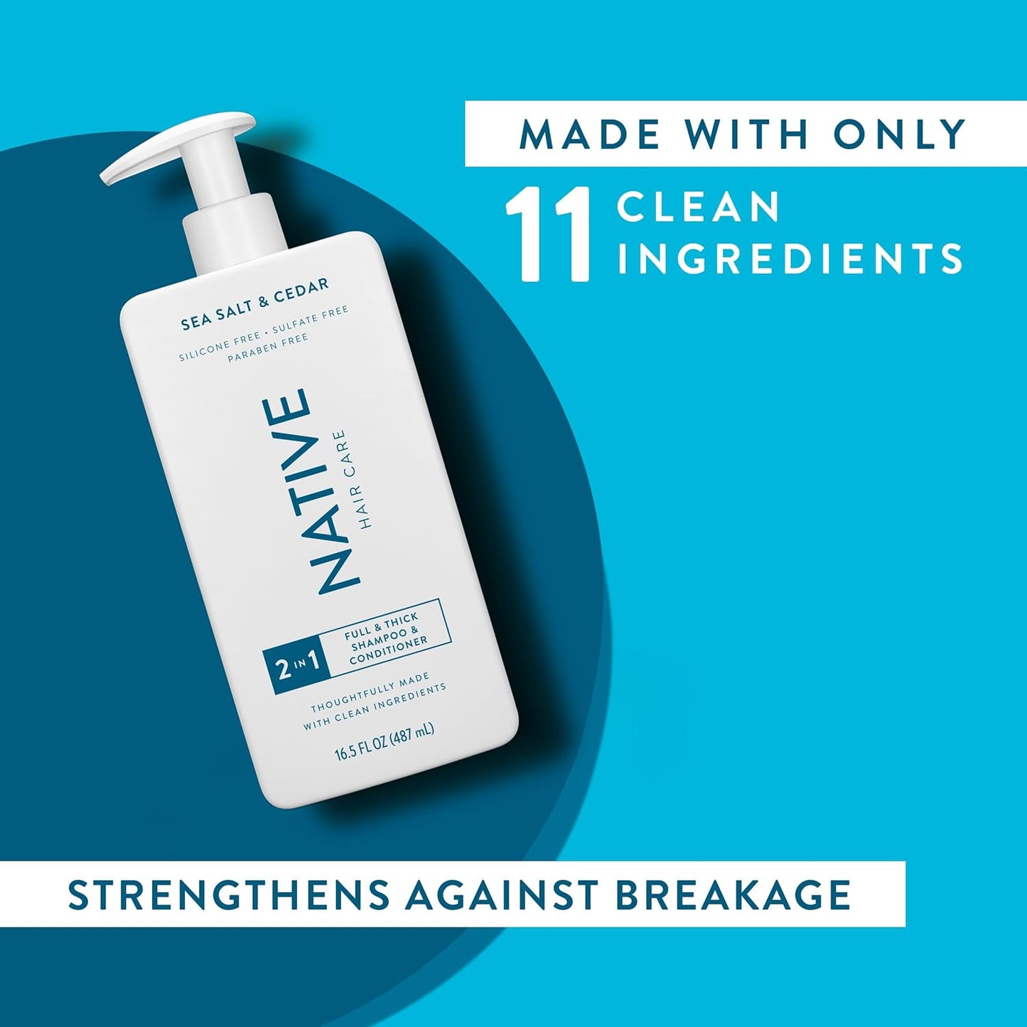Native Sea Salt & Cedar 2-in-1 Shampoo & Conditioner Set - Moisturizing Formula, 16.5 fl oz
