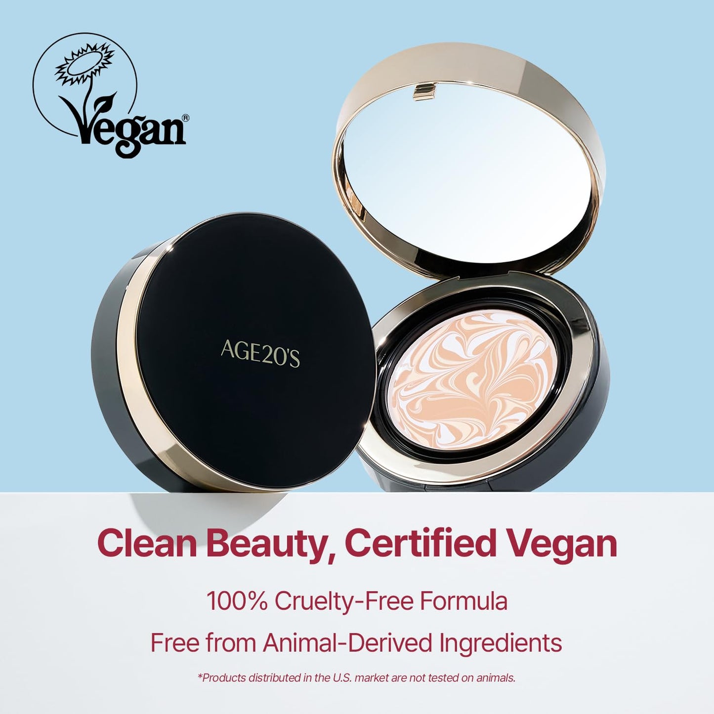 AGE20'S Signature Essence Pact - Vegan Korean Cushion Foundation with SPF 50+ | Dewy Glow Finish, Natural Coverage | 0.14 oz