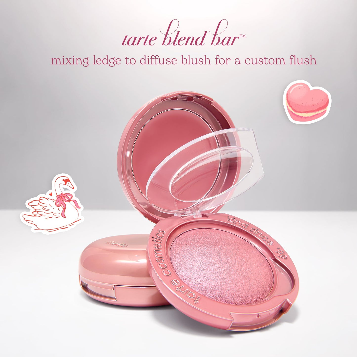 tarte macaron blush & glow duo - Multi-Use Longwear Makeup with Peptides, Cream & Powder Blush Duo with Blend Bar for a Buildable Bright Lifted Look, Vegan & Cruelty-Free, full size, pink champagne