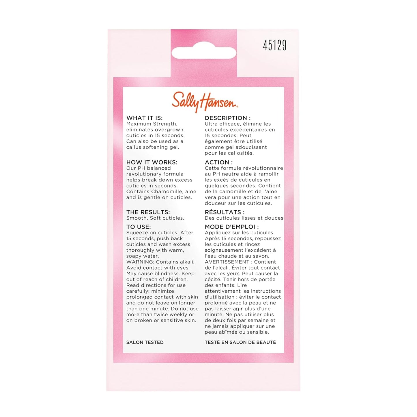 Sally Hansen Instant Cuticle Remover - Fast Drying Nail Treatment with Aloe & Chamomile