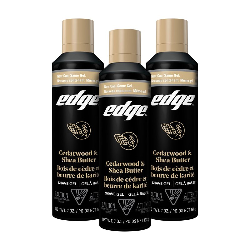 Edge Shave Gel for Men, Cedarwood & Shea Butter, 7oz (3 Pack) - Shaving Gel For Men That Moisturizes, Protects and Soothes To Help Reduce Skin Irritation (Packaging May Vary)